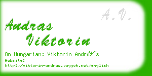 andras viktorin business card